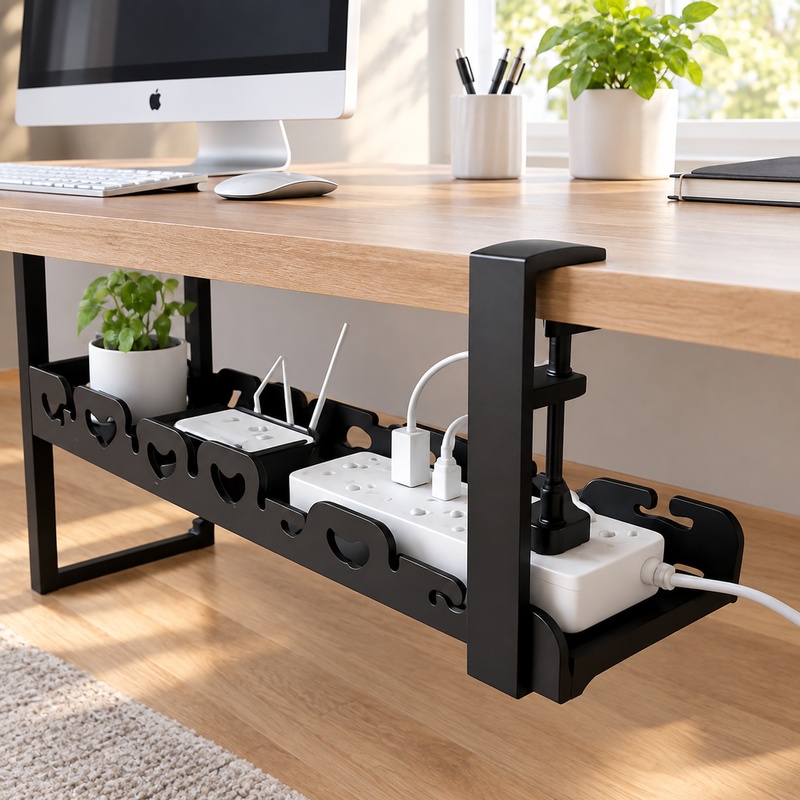 Cable Tray Under Desk - Metalltablett für die Kabelaufbewahrung und Schreibtischorganisation,