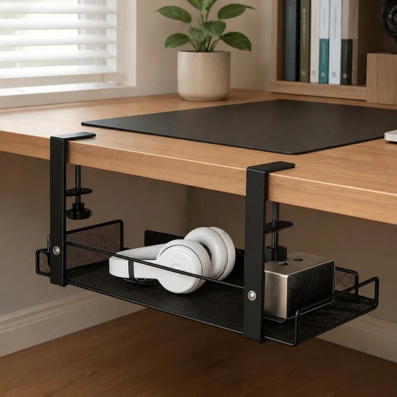 Cable Tray Under Desk - Unter-Schreibtisch-Stahldrahtablage zur Kabelverwaltung, Langlebige Aufbewahrungslösung ohne