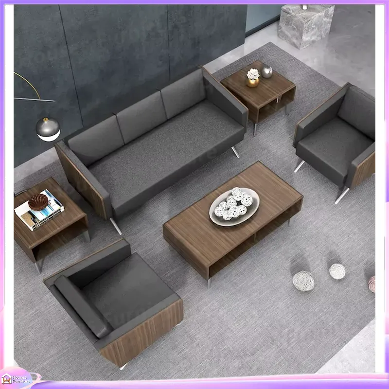 Office Furniture Custom - Modernes 3-Sitzer Bürosofa aus Leder, Wartezimmermöbel,