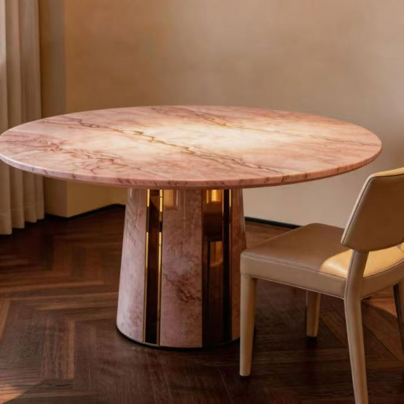 Office Furniture Custom - Elegantes Modernes Rundes Marmor-Esstisch-Set Langlebig für