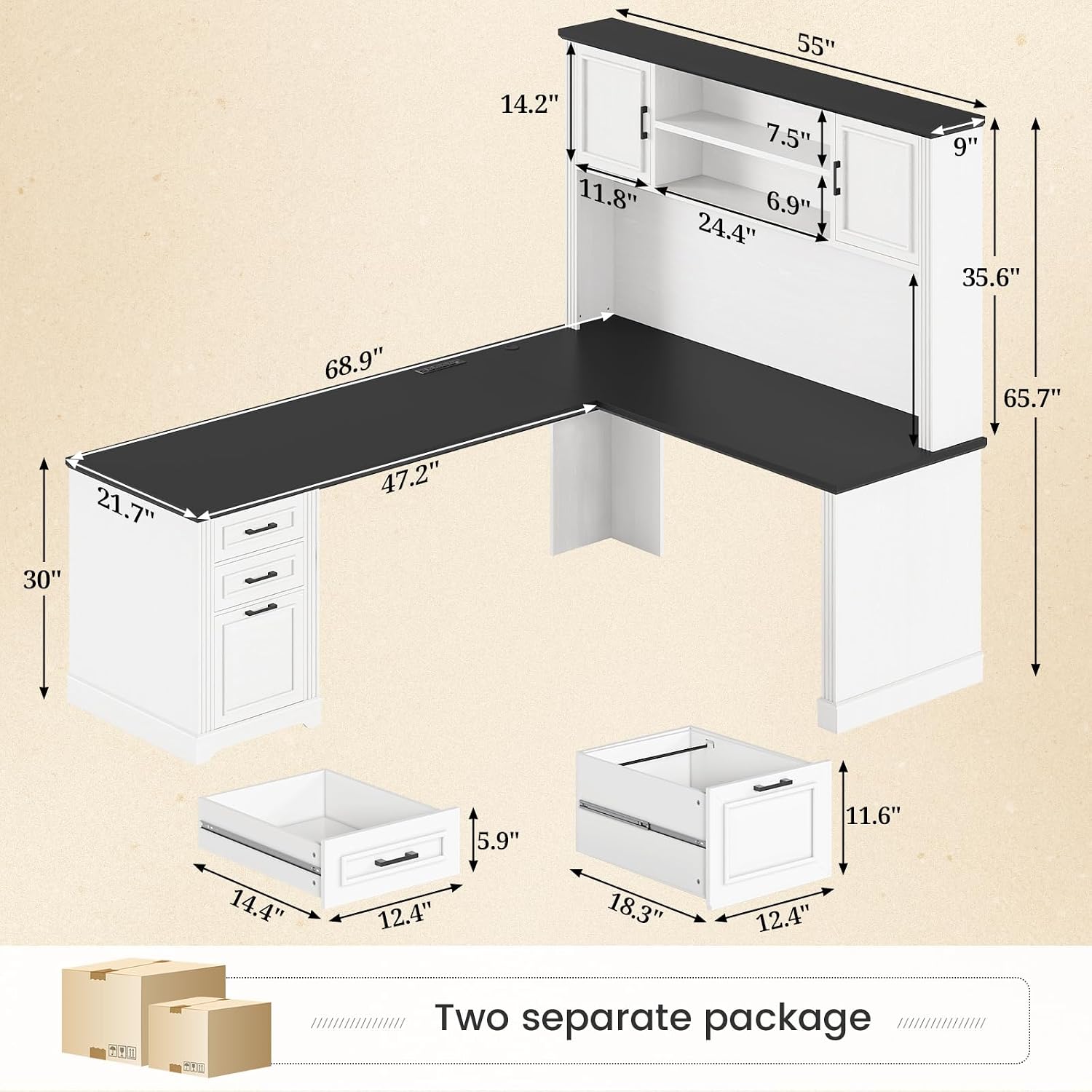 L-förmiger Schreibtisch mit Au – Office Furniture Custom Bewertung und Preis